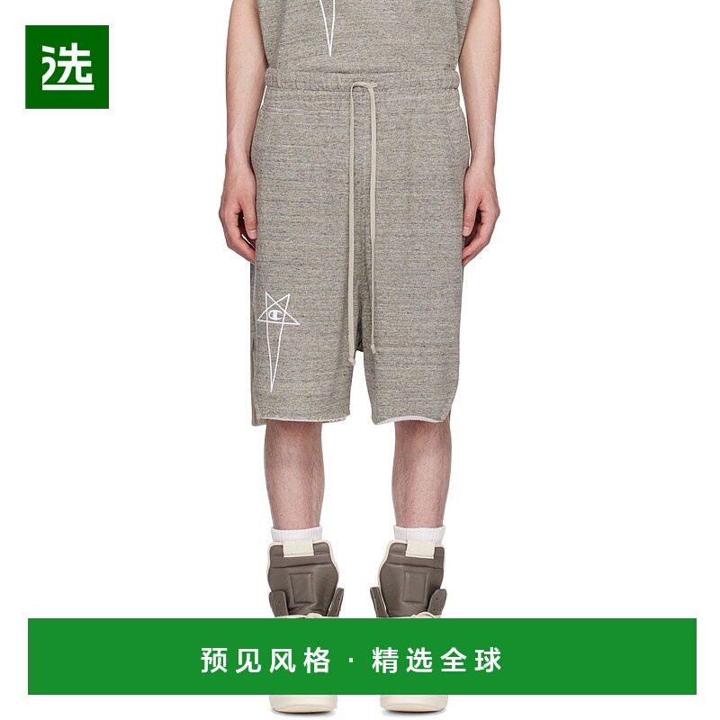 香港直邮Rick Owens Rick Owens x Champion 松紧腰短裤 CM01E168