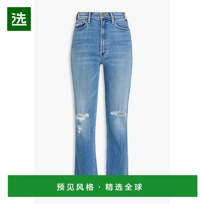 1h可退 香港直邮mother 女士 Party Like a Pirate 磨破高腰直筒