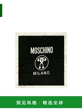 1h可退 香港直邮MOSCHINO 男士围巾 03627M228206 SS2021 黑色 徽
