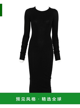 香港直邮Rick Owens Abito 罗纹长袖连衣裙 RP02E4546RJR