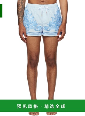 香港直邮Versace 范思哲 男士 蓝色 Barocco Medusa Print 泳裤 1