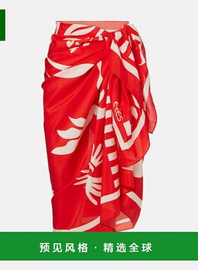 1h可退 香港直邮ERES 女士 Mandara 棉质真丝海滩罩衫 orange橙色