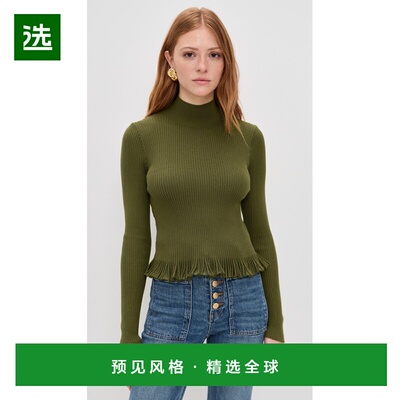 1h可退 香港直邮ULLA JOHNSON 女士 Yulia 上衣 green绿色 舒适时