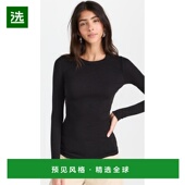 香港直邮enza costa 女士 1h可退 织纹罗纹长袖 水手领T恤