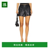 香港直邮COMMANDO 女士 仿皮精细剪裁短裤 1h可退 SLG99 black黑