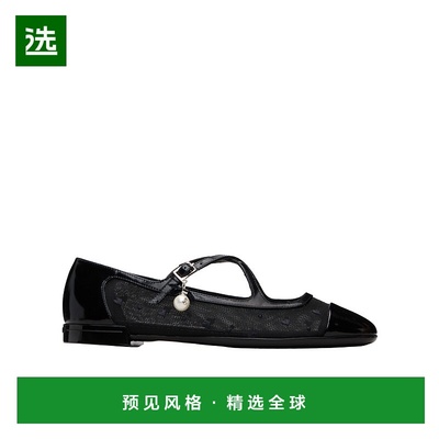 1h可退 香港直邮Jimmy Choo Eleri 平底芭蕾鞋 ELERIBALLERINABLA