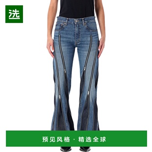 香港直邮Junya 蓝色拉链牛仔裤 Watanabe 女士 渡边淳弥 1h可退