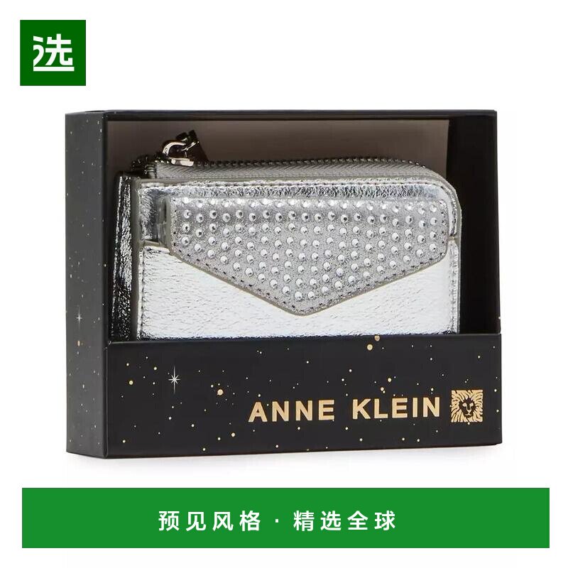 【美国直邮】Anne Klein 2件套信封翻盖曲线钱包 带水钻装饰 箱包