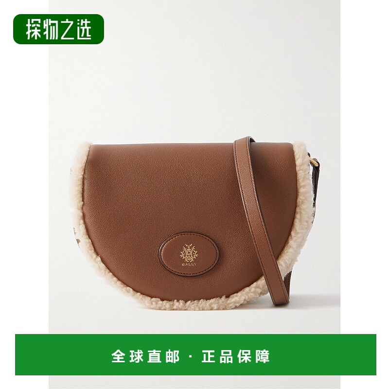 香港直邮Bally 巴利 女士 Elisabeth 皮毛饰边皮革肩包 WAM04CVTA