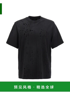 1小时内可退 香港直邮AMIRI 男士 黑色棉质T恤 AMJYTE1059 black