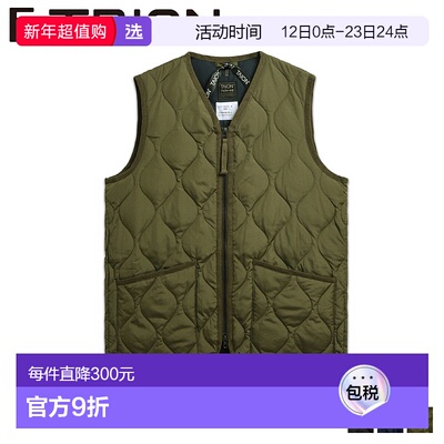 日本直邮TAION 内羽绒背心外套男女 拉链 W 羽绒背心橄榄 001ZML-
