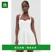 香港直邮Danielle Guizio 女士 1h可退 Juliette 斜纹布挂脖连衣