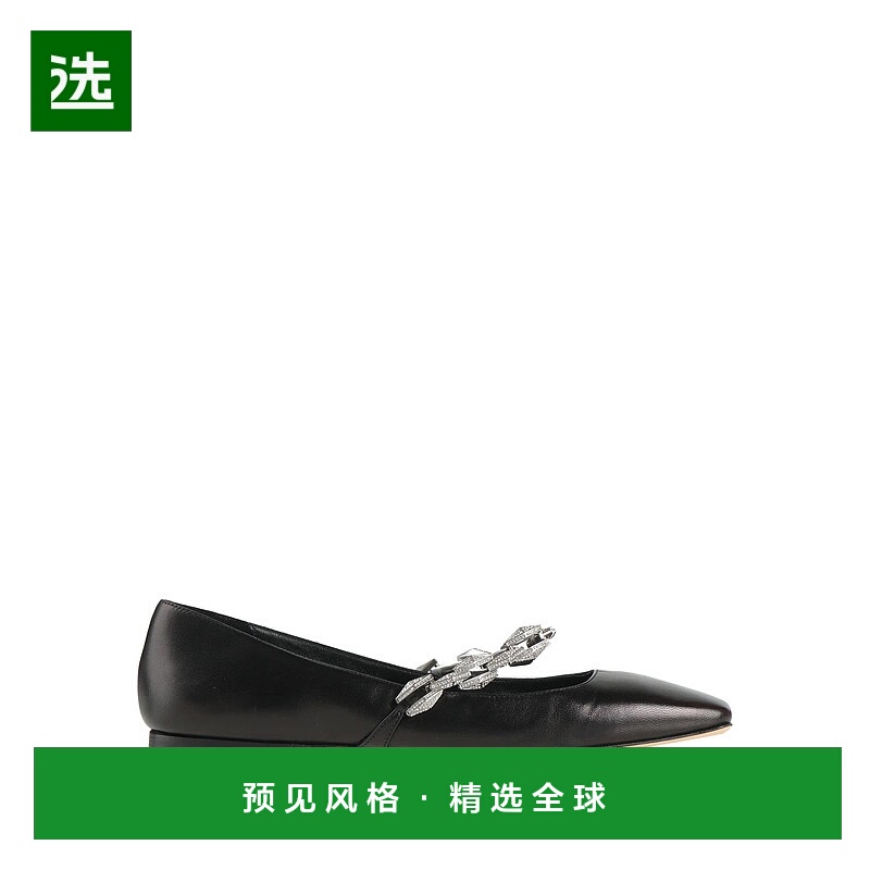1h可退 香港直邮Jimmy Choo 周仰杰 女士 芭蕾舞鞋 black黑色 舒