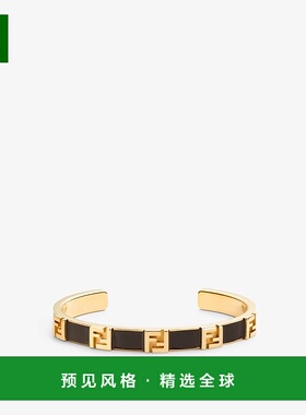 1h可退 欧洲直邮FENDI/芬迪 女士黑色/金色黄铜手链新款