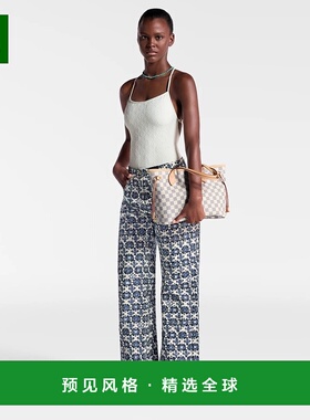 1h可退 欧洲直邮LV/路易威登 女士天蓝色帆布/牛皮手提包高级感