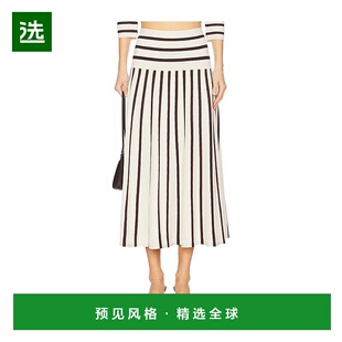 1h可退 香港直邮ZIMMERMANN 女士 Illuminate 条纹中长半身裙 399