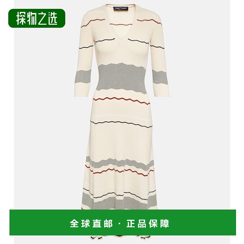 香港直邮Proenza Schouler 普罗恩萨·施罗 女士 条纹中长连衣裙