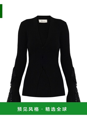 香港直邮BLUMARINE 女士大衣 2M622AN0990 AW2025 黑色 罗纹开衫