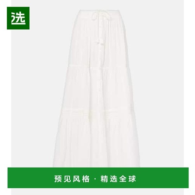 1h可退 香港直邮Poupette St Barth 女士 层叠棉质长款半身裙