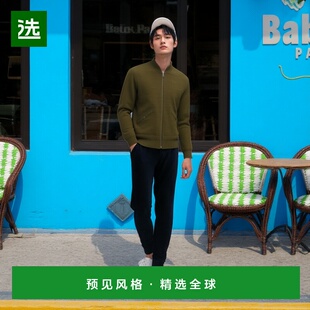 欧洲直邮RALPH LAUREN拉夫劳伦 RRL羊毛和棉质拉链毛衣高领