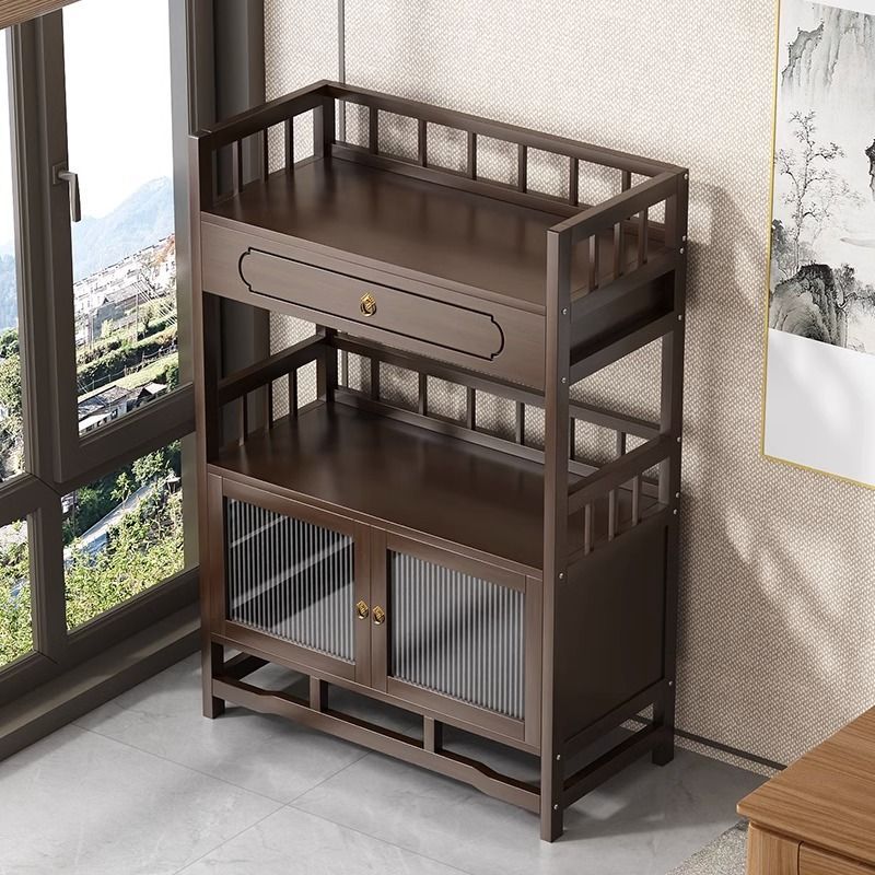 博古架办公室茶柜置物架家用茶叶柜茶台桌边柜茶叶茶具收纳储物柜