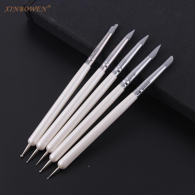 跨境用xinbowen压痕笔硅胶陶泥抹痕两艺笔木去粘土手印陶美术工具
