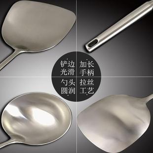 厂家直菜销304厨炒铲子铲加厚不锈钢锅一体防烫汤勺房家用厂家不