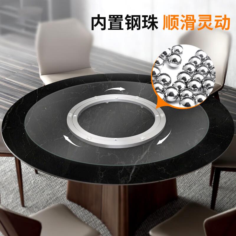 8V餐桌转盘道铝合金轴滚珠静音大理石实木圆承玻桌旋转轨璃铝合金