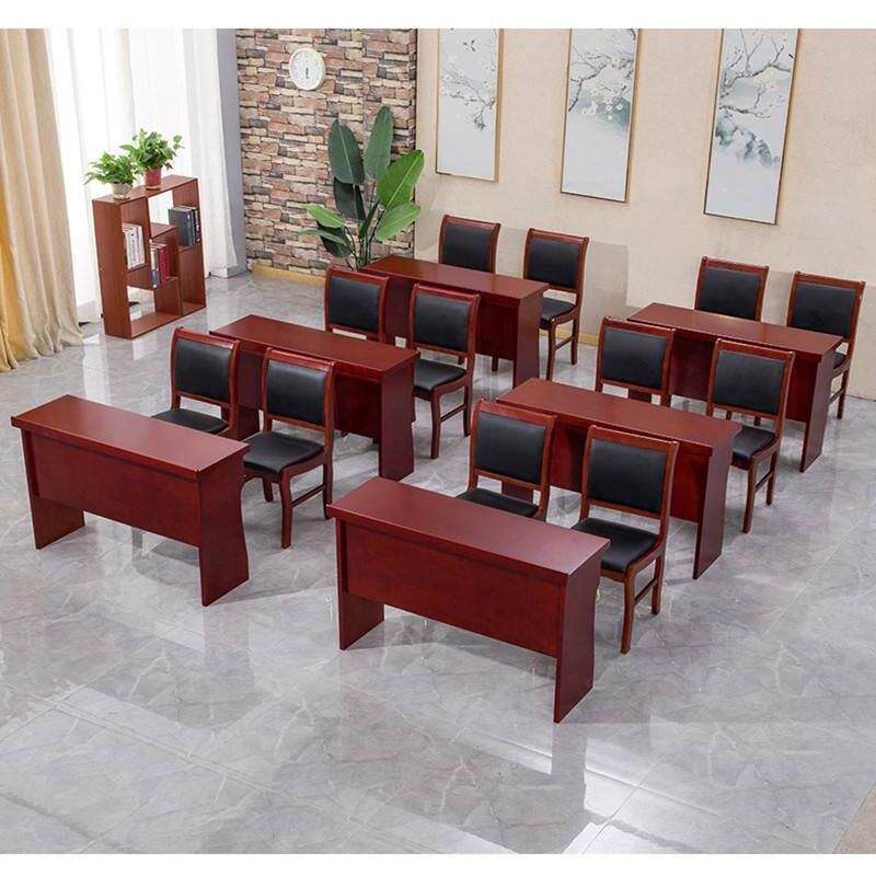 会议条桌人会议桌组合会议长条桌.2米三木皮条形SM培训1桌办公椅