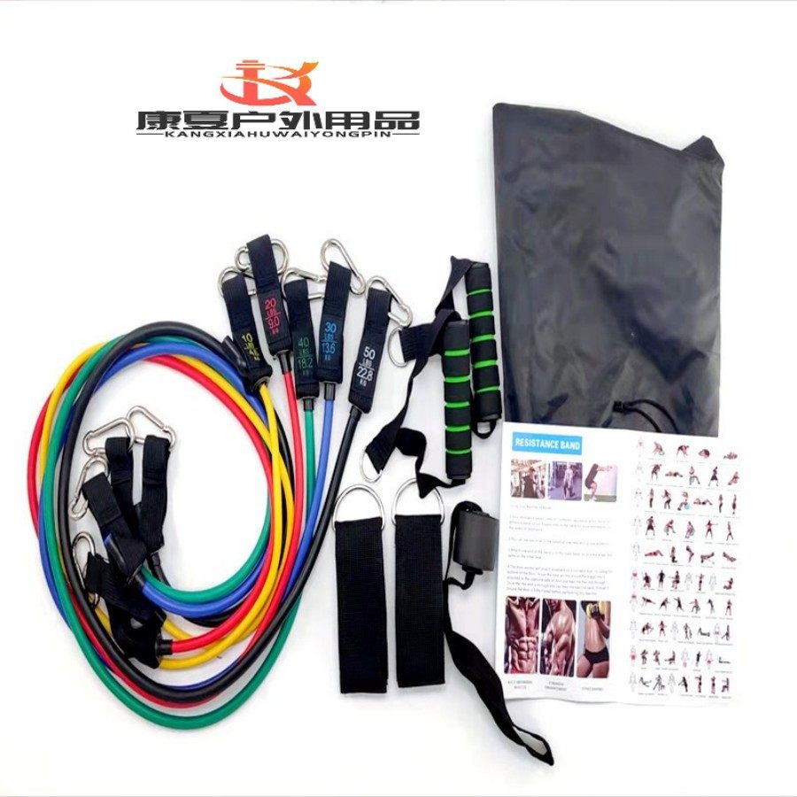 乳胶厂家直供多功能11件套拉力绳绳套装带拉力训练拉力器健身弹力,运动/瑜伽/健身/球迷用品,拉力绳/拉力器,淘宝优惠券,粉丝福利购,淘宝优惠卷