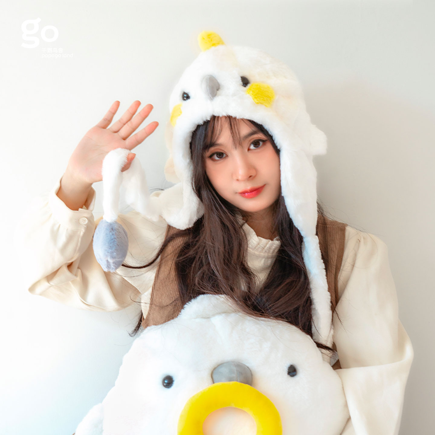 千鹦鸟舍可爱鹦鹉周边新款冬季保暖护耳毛绒帽子休闲百搭显脸小