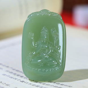 安道子天然和田玉观音菩萨吊坠男同款高级感官方企业店正品可回收