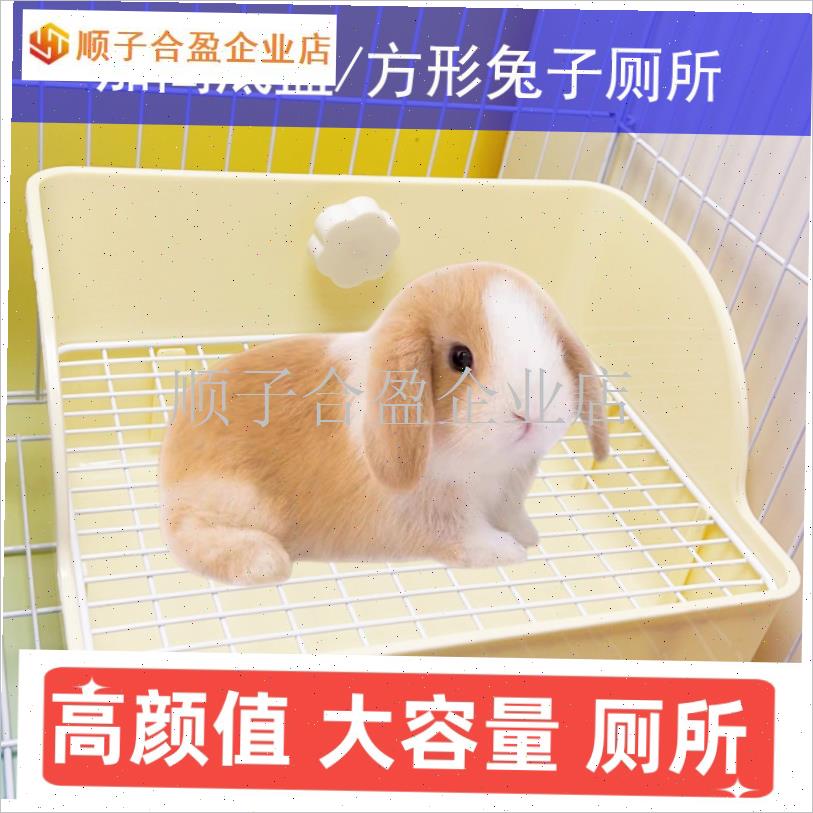 宠物兔子a加高方形厕所大号荷兰猪大砂盆兔兔尿盆小宠专用上厕所.