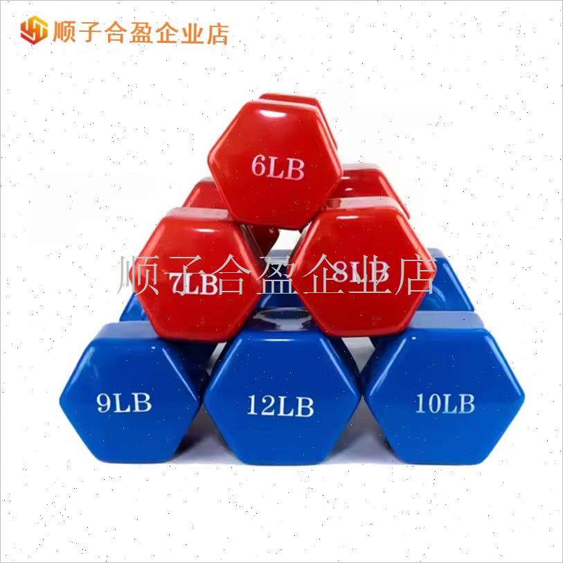 塑型健身器材一对4磅哑铃家用一对男女士N瘦臂纯铸铁光面浸塑哑.