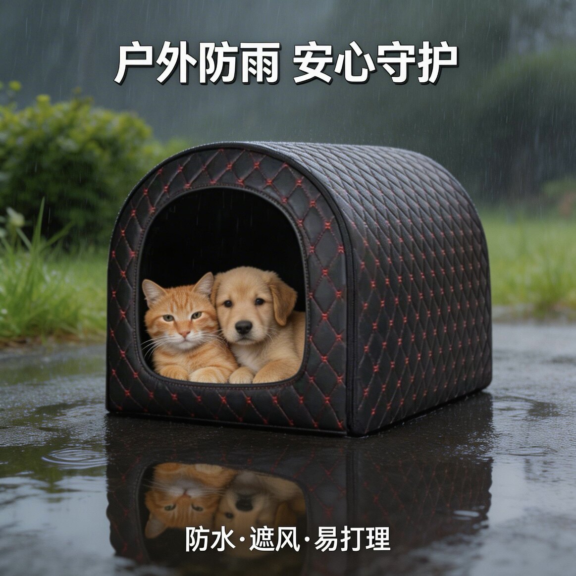 猫窝防雨防潮防晒隔热流浪猫窝户外防水安全速干室外封闭式可折叠