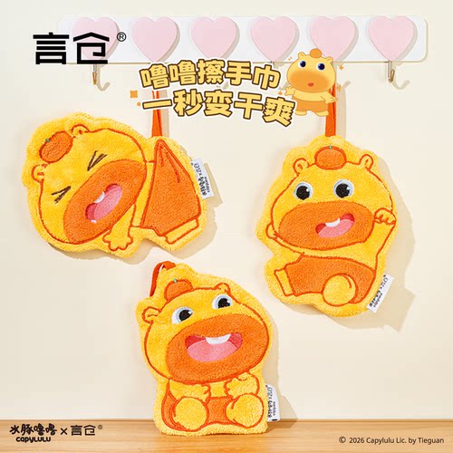 言仓联名水豚可爱珊瑚绒擦手巾