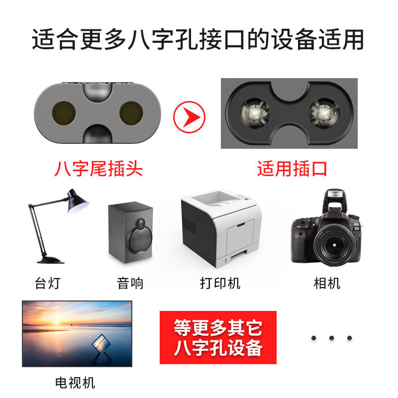 UL纯铜美标八字尾电源线美规8字尾极性插头线滑板车电视机连接线高性价比高么？