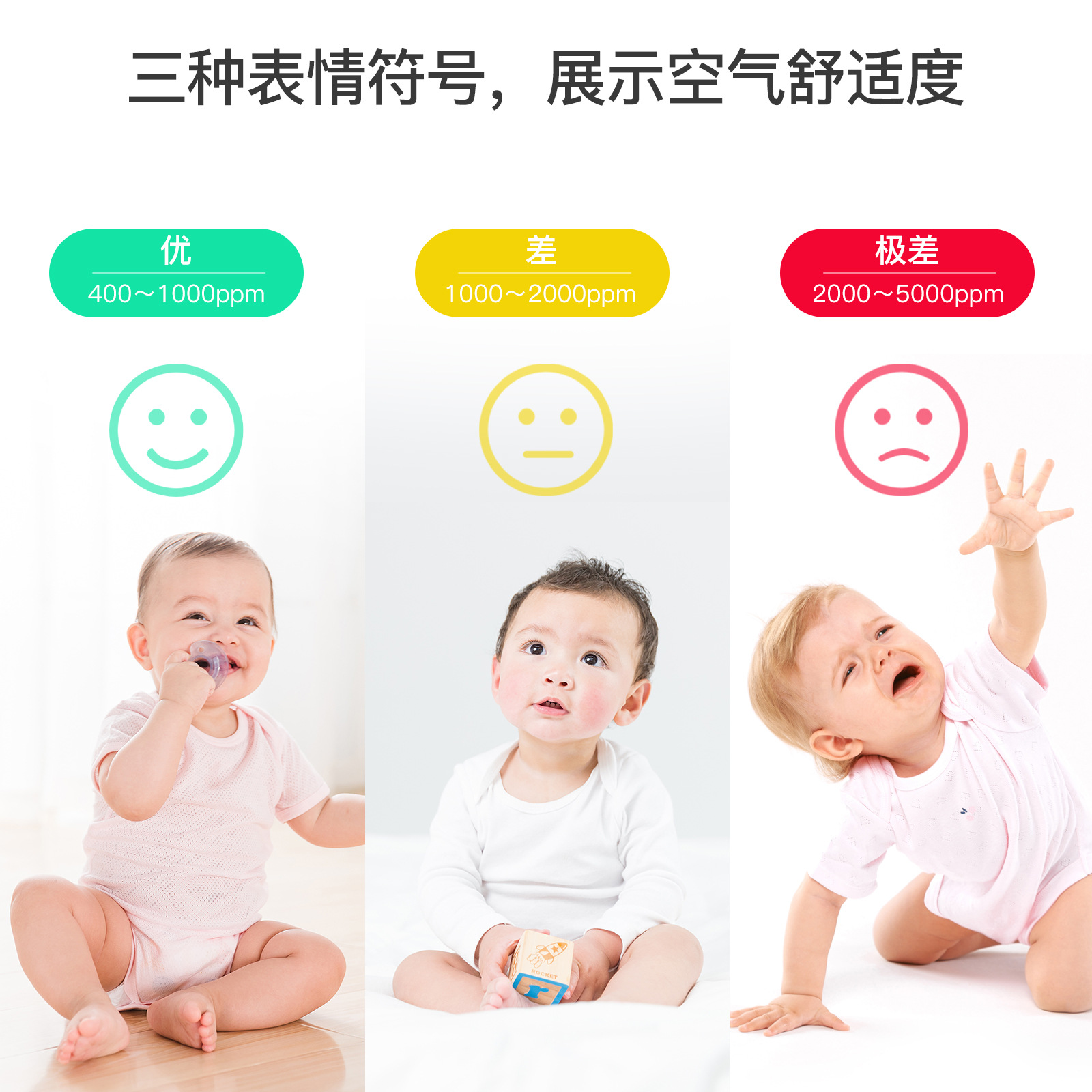 智能家居蓝牙空气盒子app远程控制温湿度二氧化碳3合1检测仪