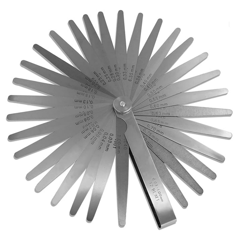 不锈钢塞尺32PC公英制0.03-1mm间隙规.001-.040寸厚薄片塞规缝隙