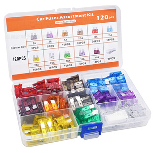 120PCS锌/铝制2-40A中号汽车插片式保险丝车用保险片配拉拔器