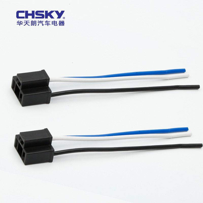 厂家直供汽车摩托车H4灯泡灯座插座卤素灯头接插件