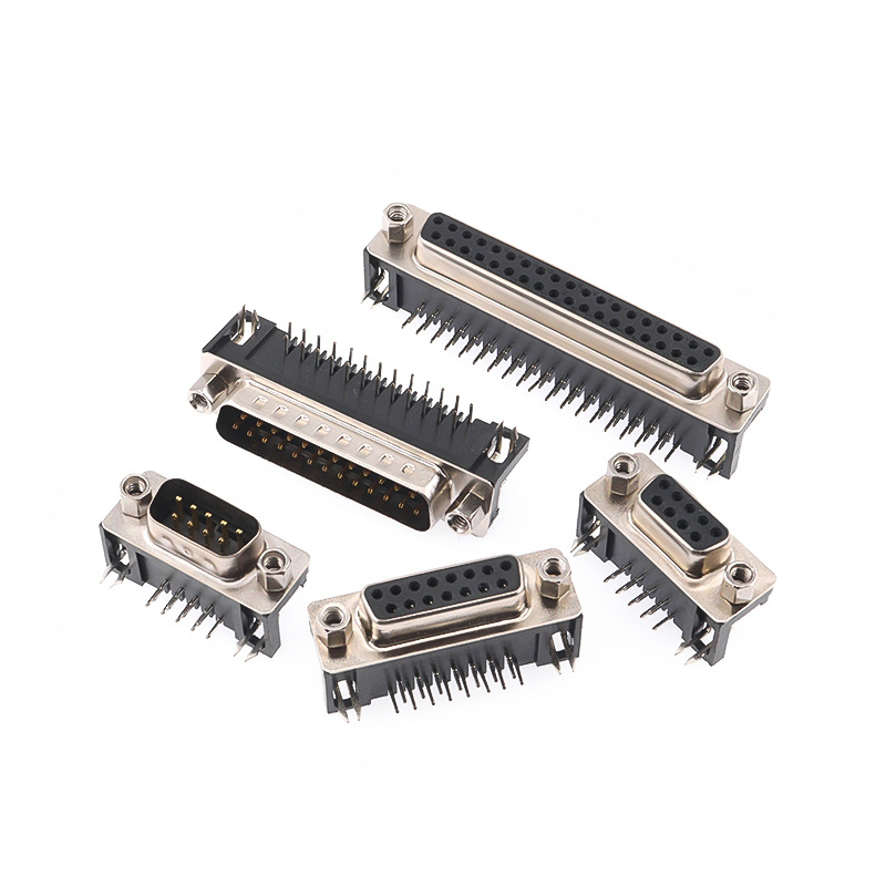 DR9/15/25/37公头母头DB串口VGA插座RS232焊板插板式90度弯脚/针