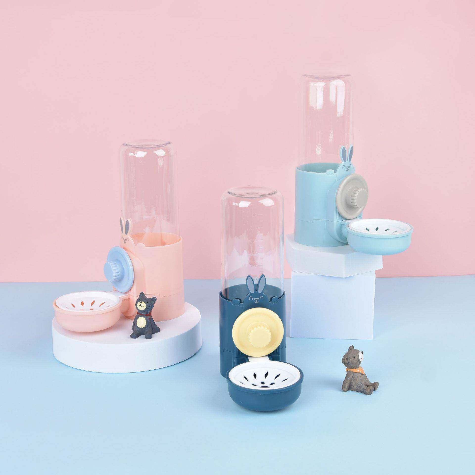 宠物挂碗饮水壶萌兔水杯悬挂式水碗防打翻猫咪自动饮水碗猫犬餐具