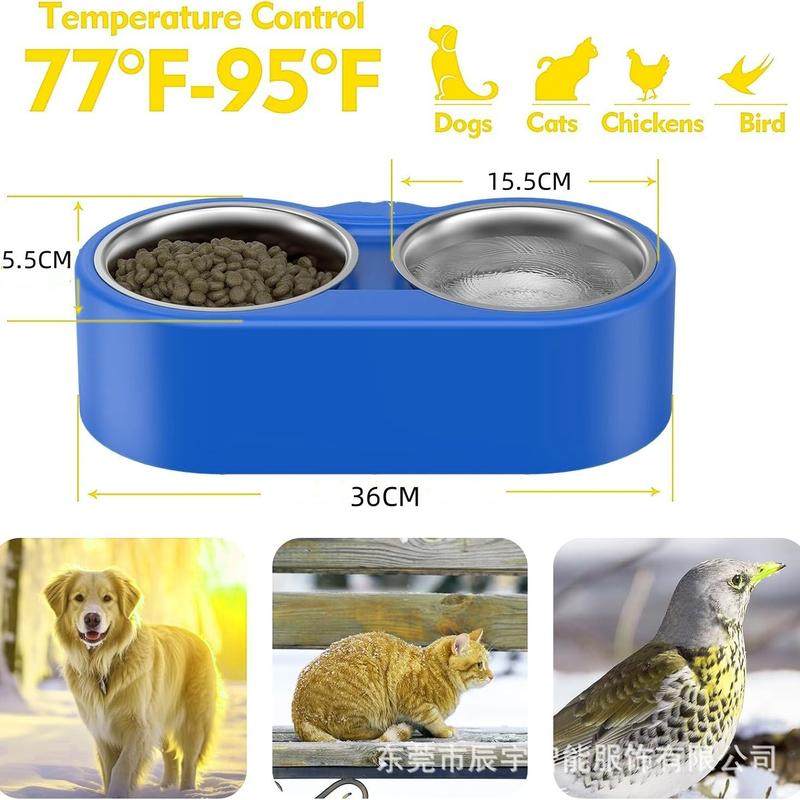 恒温宠物不锈钢双碗自动加热宠物跨境猫碗一体加热户外保温碗碗狗,宠物/宠物食品及用品,宠物智能碗,淘宝优惠券,粉丝福利购,淘宝优惠卷