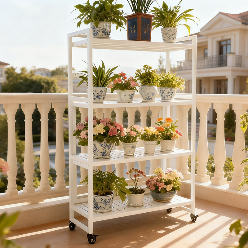 简约花架室外阳台钢架盆栽多肉架置物架多层阶梯式落地鲜花展示架