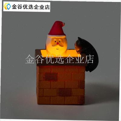 Kevin家!无聊了送TA烟囱圣诞老人F摆件!会发光新年创意圣诞节礼/