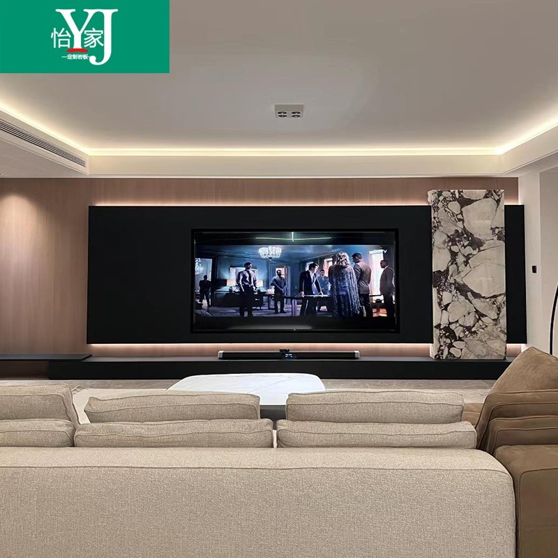 电视背景墙岩板客厅定制影视墙