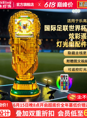 Brickbling适用乐高43020FIFA世界杯奖杯大力神杯积木灯饰配件LED
