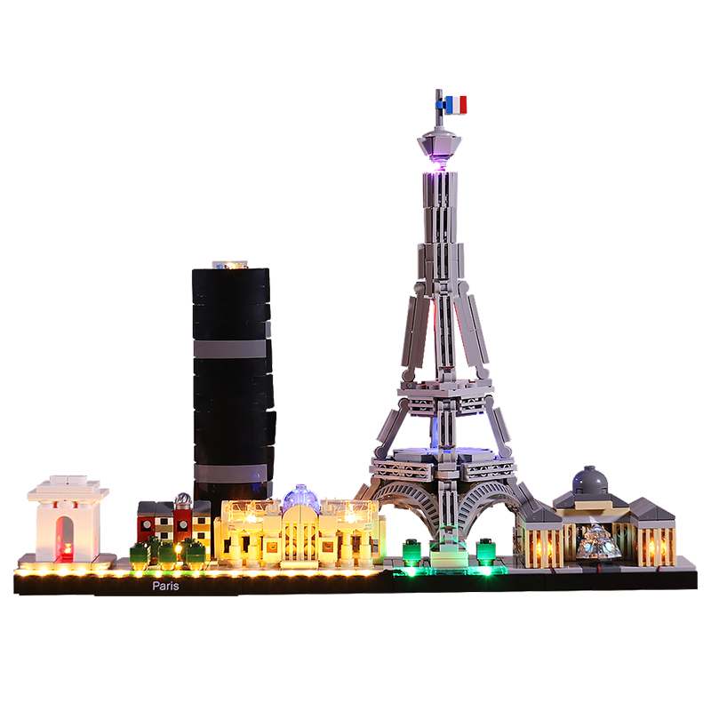 BrickBling 适用乐高21044巴黎天际线积木灯饰城市建筑LED灯光组