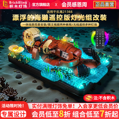 适用乐高21366漂浮的海獭灯饰